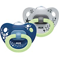 Los mejores  - NUK Happy Nights - Chupete de silicona con efecto luminoso (2 unidades- 0-6 meses)- color azul
